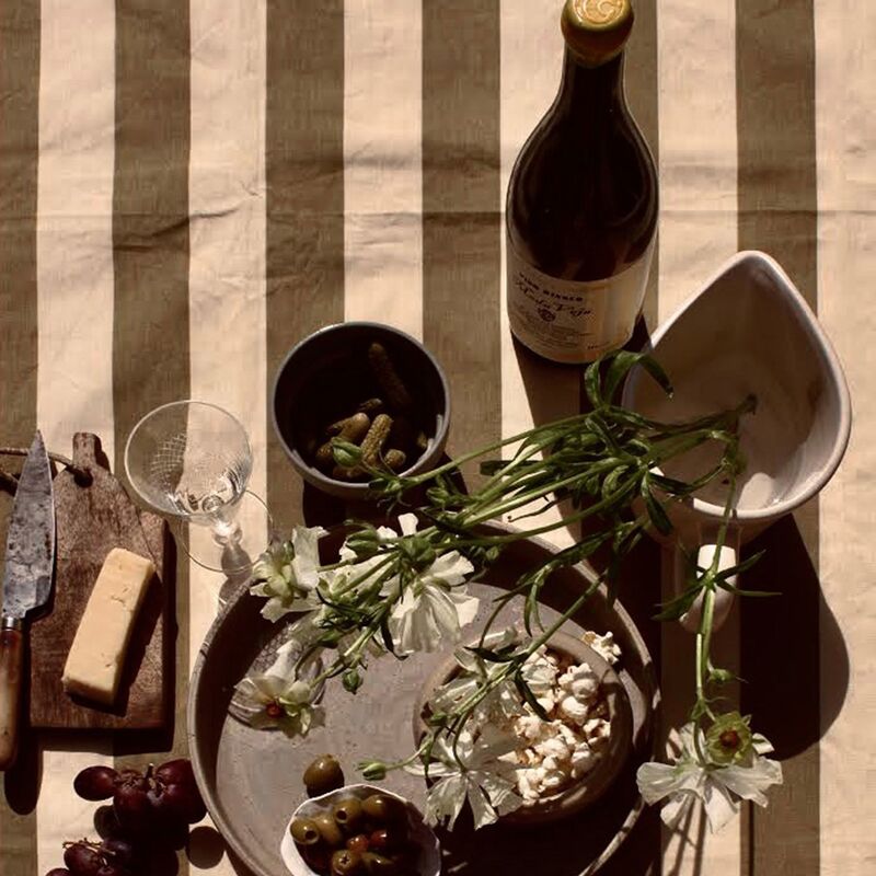 Simona bordsduk 330x145 cm, grön/gul