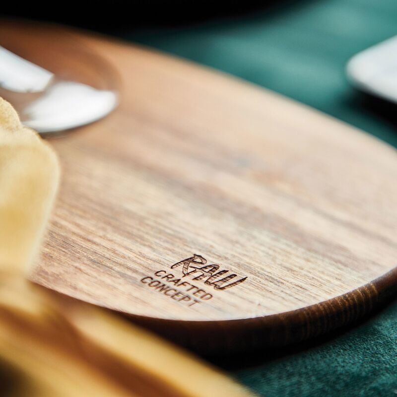 RAW-tarjoilualunen, 2 kpl. tiikkipuu