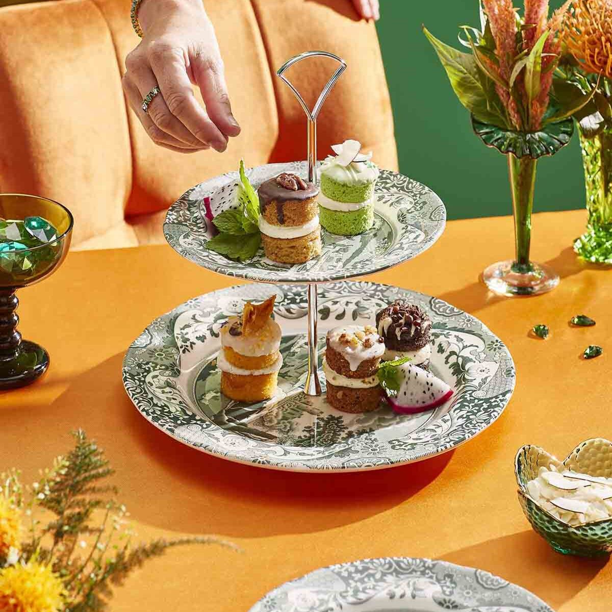 Heritage Green Italian kakfat 2-vånings, grön/vit