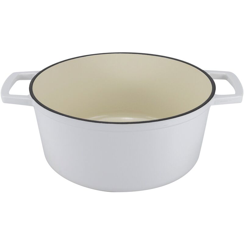 Støbejernsgryde 5 liter, hvid