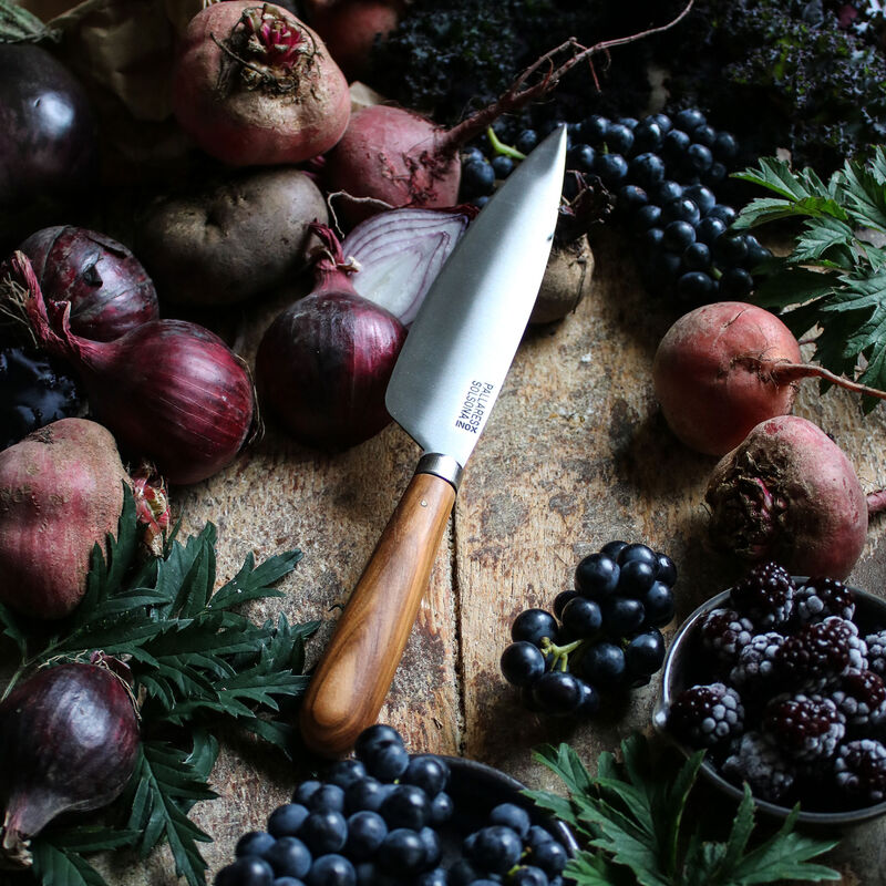 Kjøkkenkniv 16 cm, rustfritt stål/oliventre