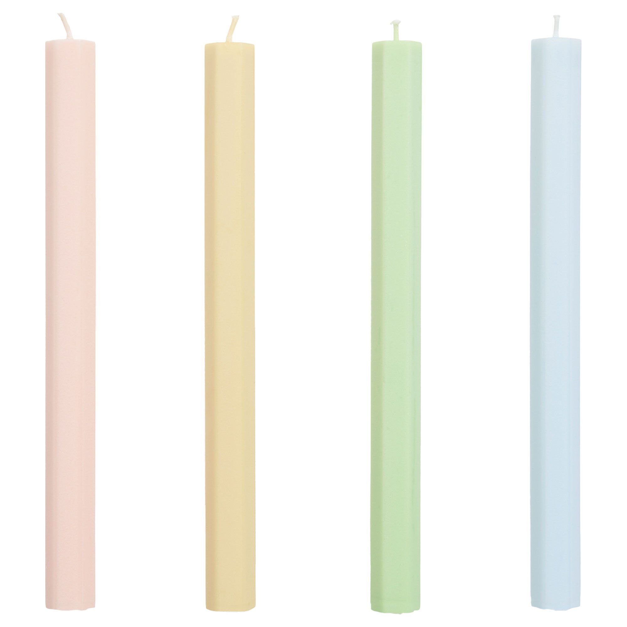 Produktfoto för HAY - Hexagon Candle - Stearinljus - Pastel Set of 4 - H24 x D2.2 x W2.2 cm