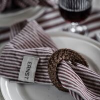 Viskestykke stribet 47x70 cm, rød/beige