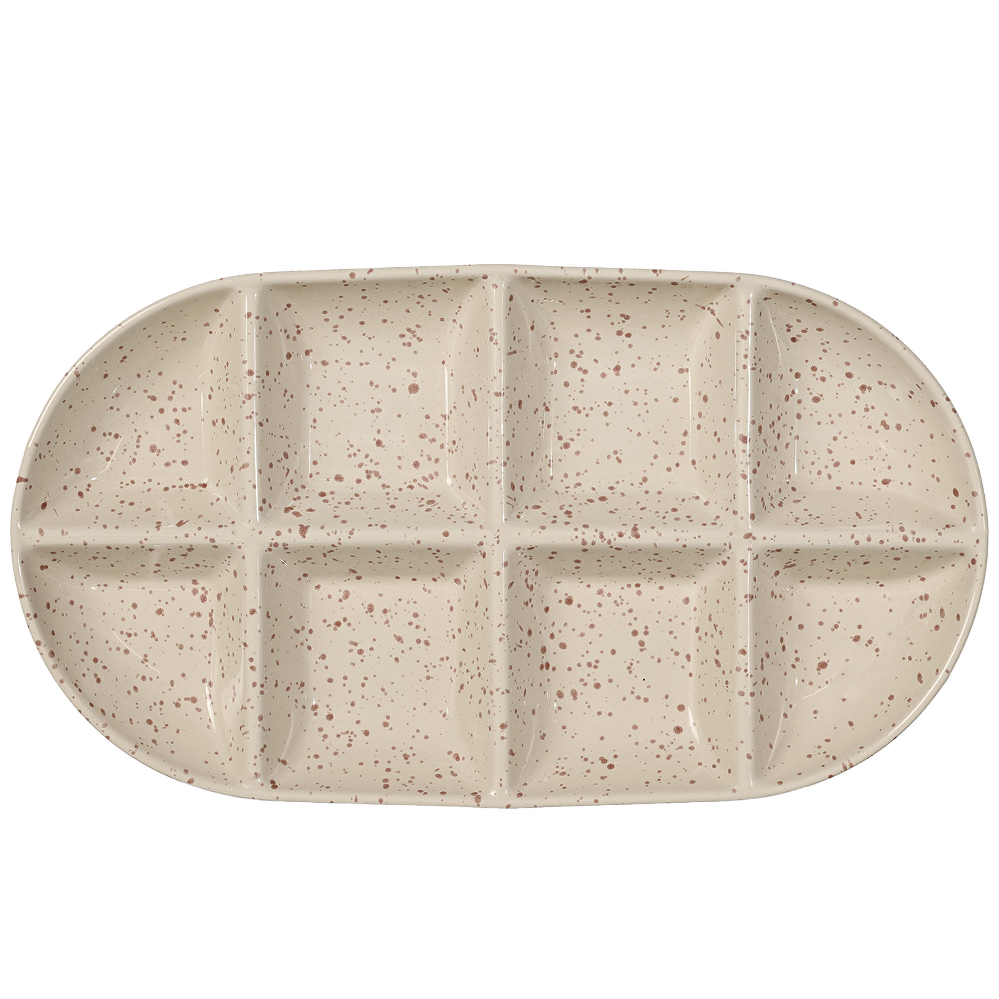 Ditte serveringsfat large, beige/bordeaux