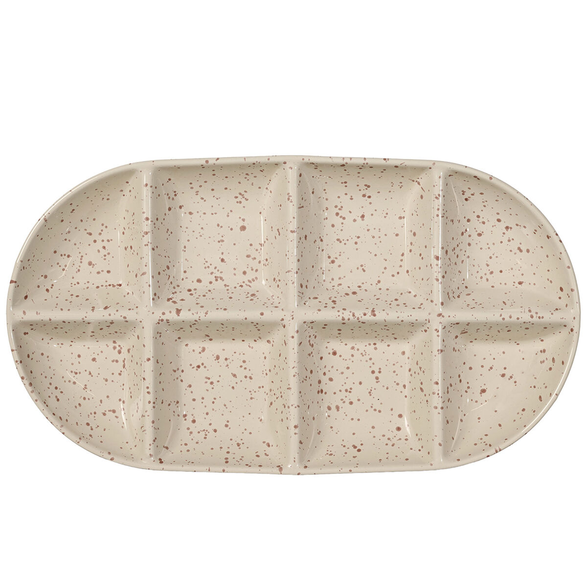 Ditte serveringsfad large, beige/bordeaux