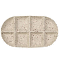 Ditte serveringsfad large, beige/bordeaux