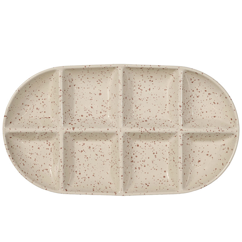 Ditte serveringsfad large, beige/bordeaux