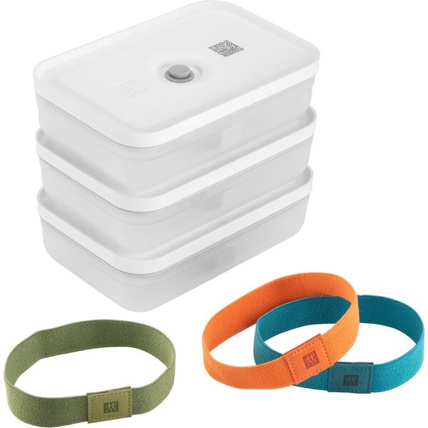 Zwilling Fresh Save matkassesett 6 deler 3 vakuumbokser uttagbare skillevegger 3 elastiske bånd vakuumpumpe maten fersk 5x lenger plast oppvaskmaskin mikrobølgeovn 439 kr
