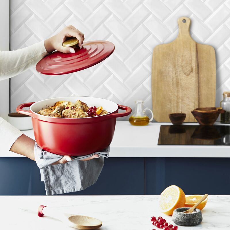 Air gryte, 4,7 liter, 24 cm, rød