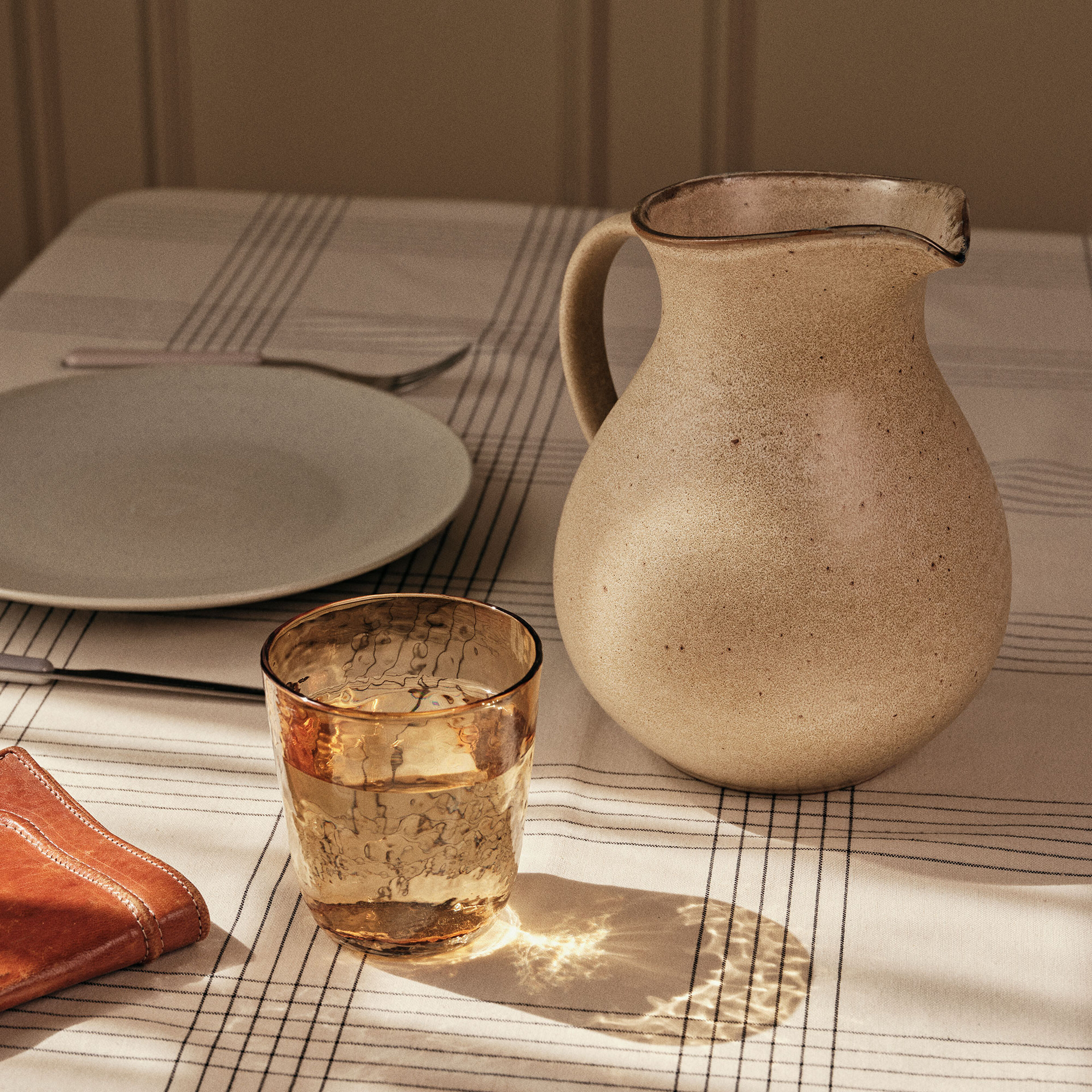 Hamret drikkeglass, gul