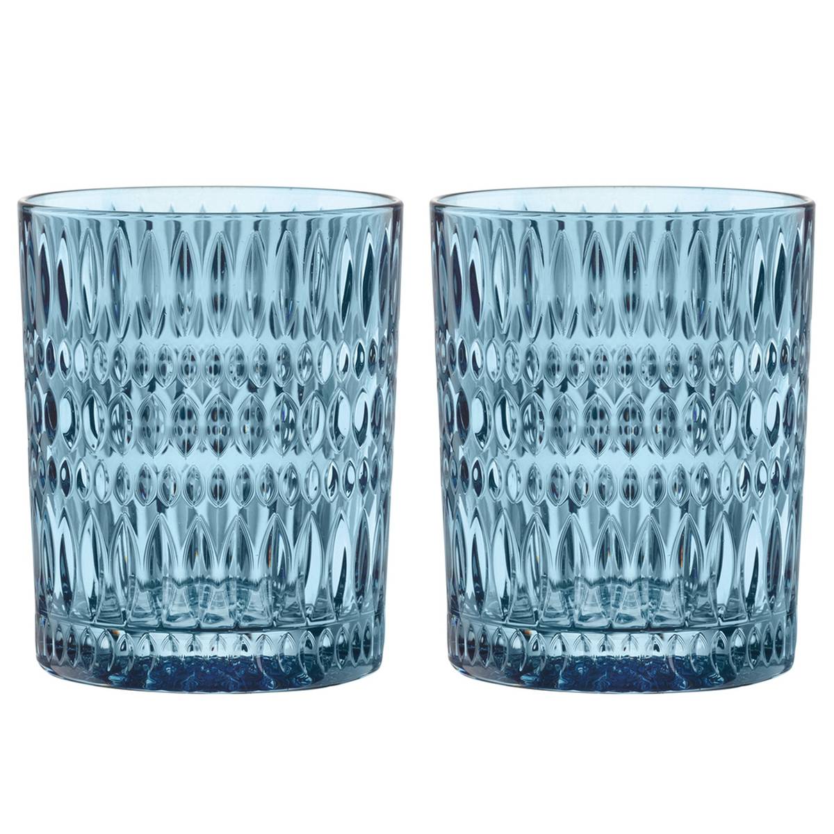 Ethno tumblerglas 30,4 cl, vintage blue, 2 stk.