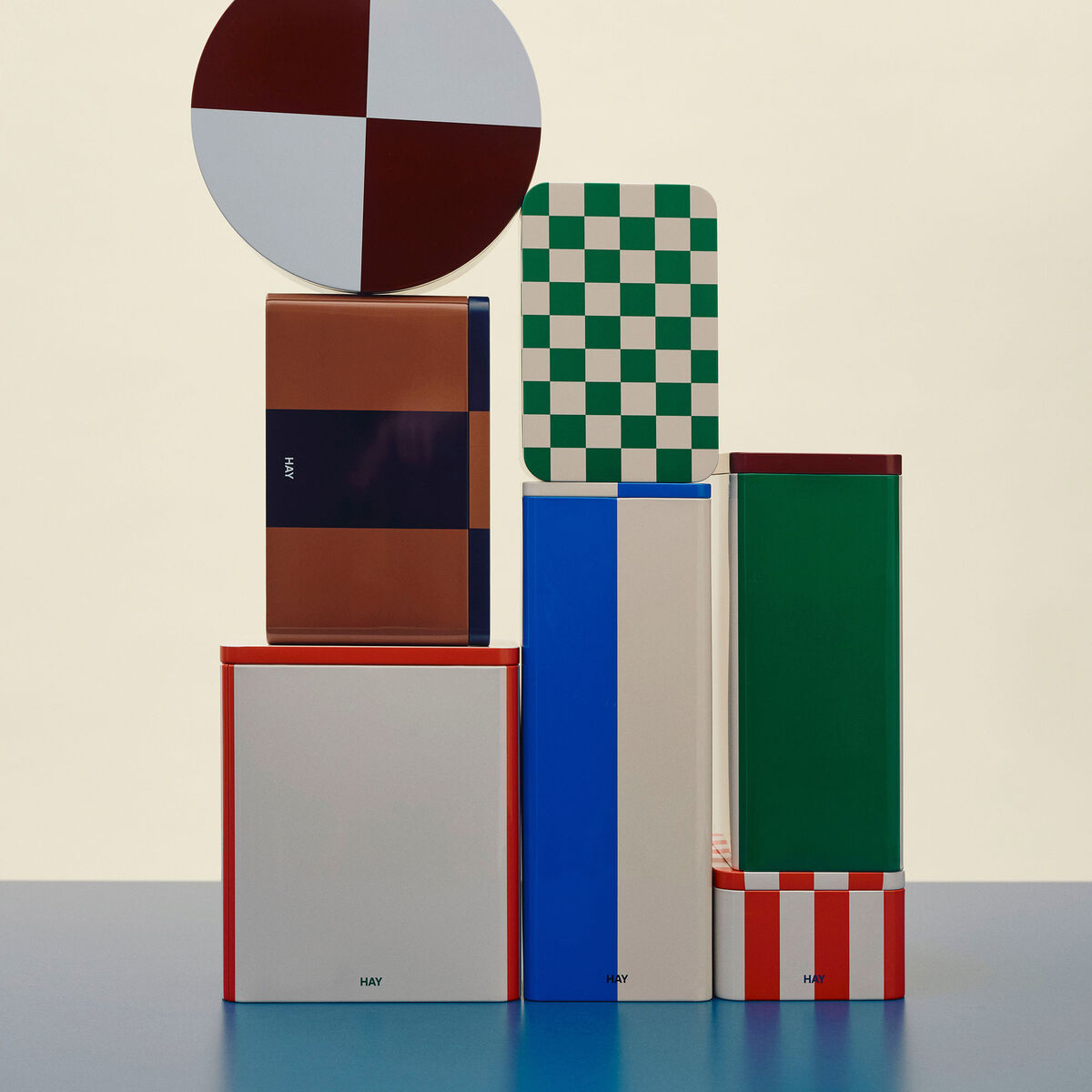 Hay Opbevaringskrukke Plade S Rød Off-White