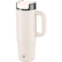 Thermo Plus termosmugg med sugrör 900 ml, gräddvit