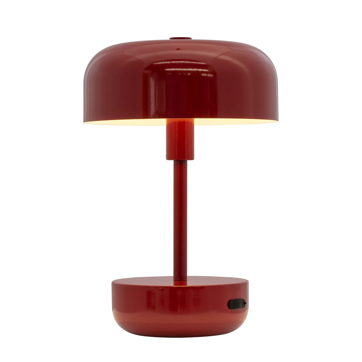 Haipot genopladelig LED bordlampe, mørkerød