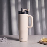 Thermo Plus termosmugg med sugrör 900 ml, gräddvit