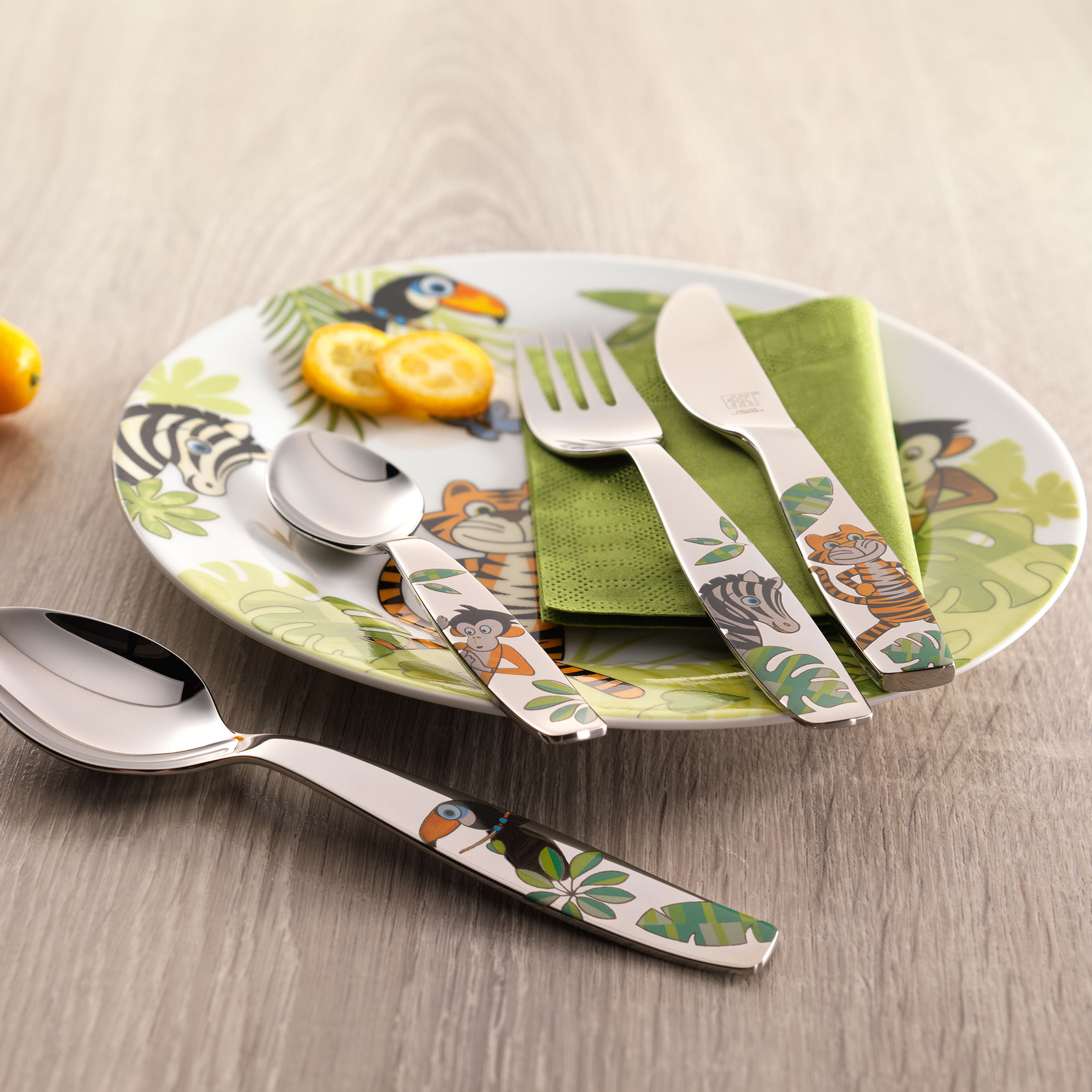 Jungel børnebestik 4 dele, rustfrit stål