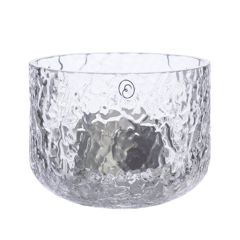 Lysestage 6 cm, mønstret glas