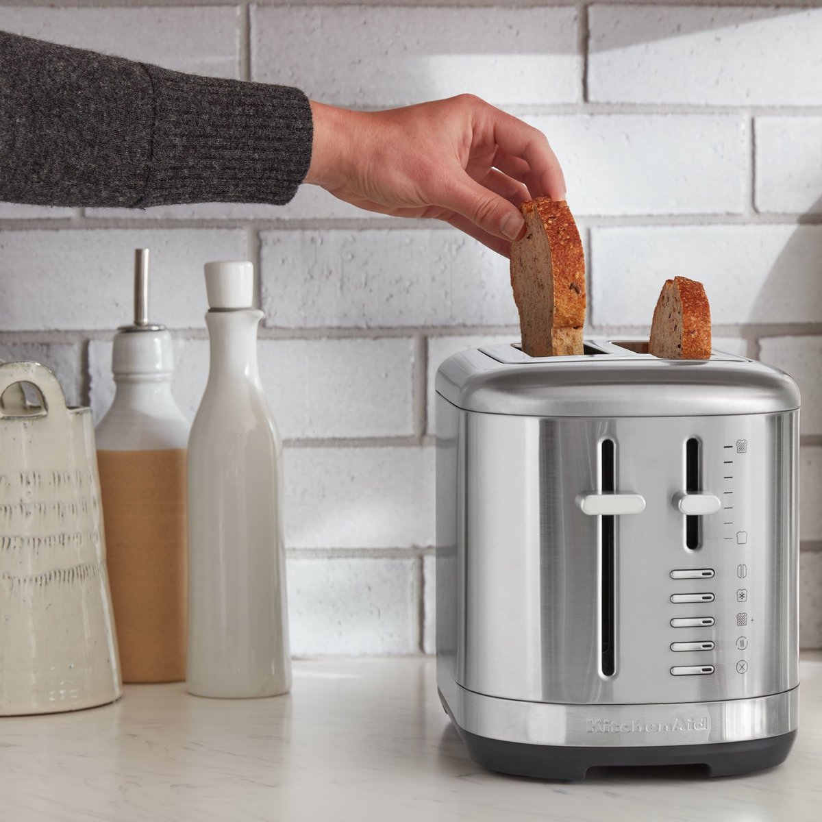 Brødrister 2 skiver, stainless steel