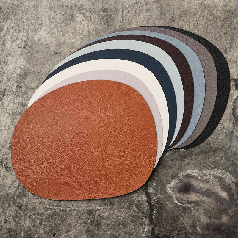 Raw resirkulert lær bordsunderlegg, warm nude