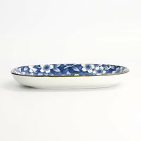 Blue Sakura oval tallerken
