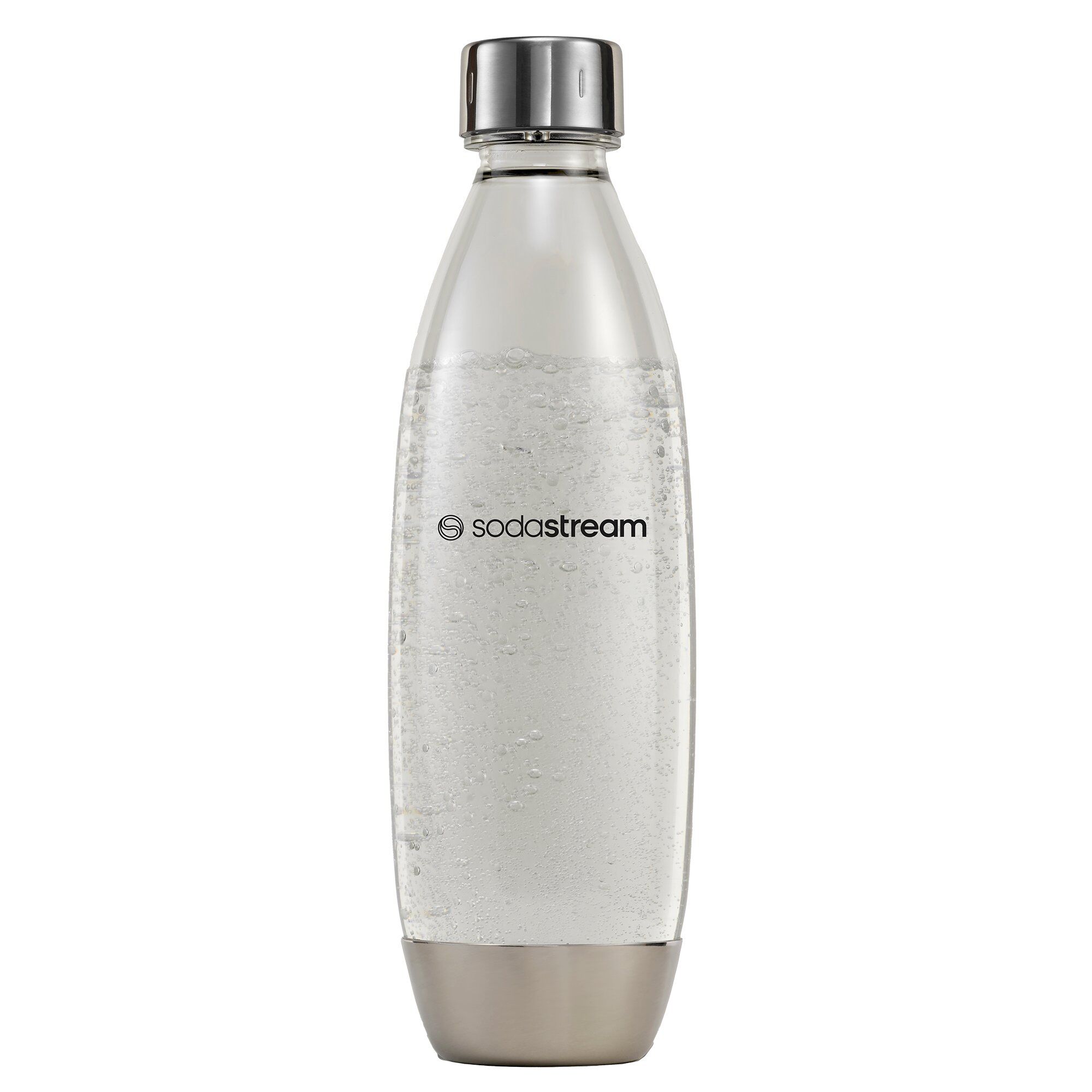 SodaStream FUSE METAL, Karboneringsflaske, Metallisk, Gjennomsiktig, 1000 ml, 1 stykker, 85 mm, 85 mm