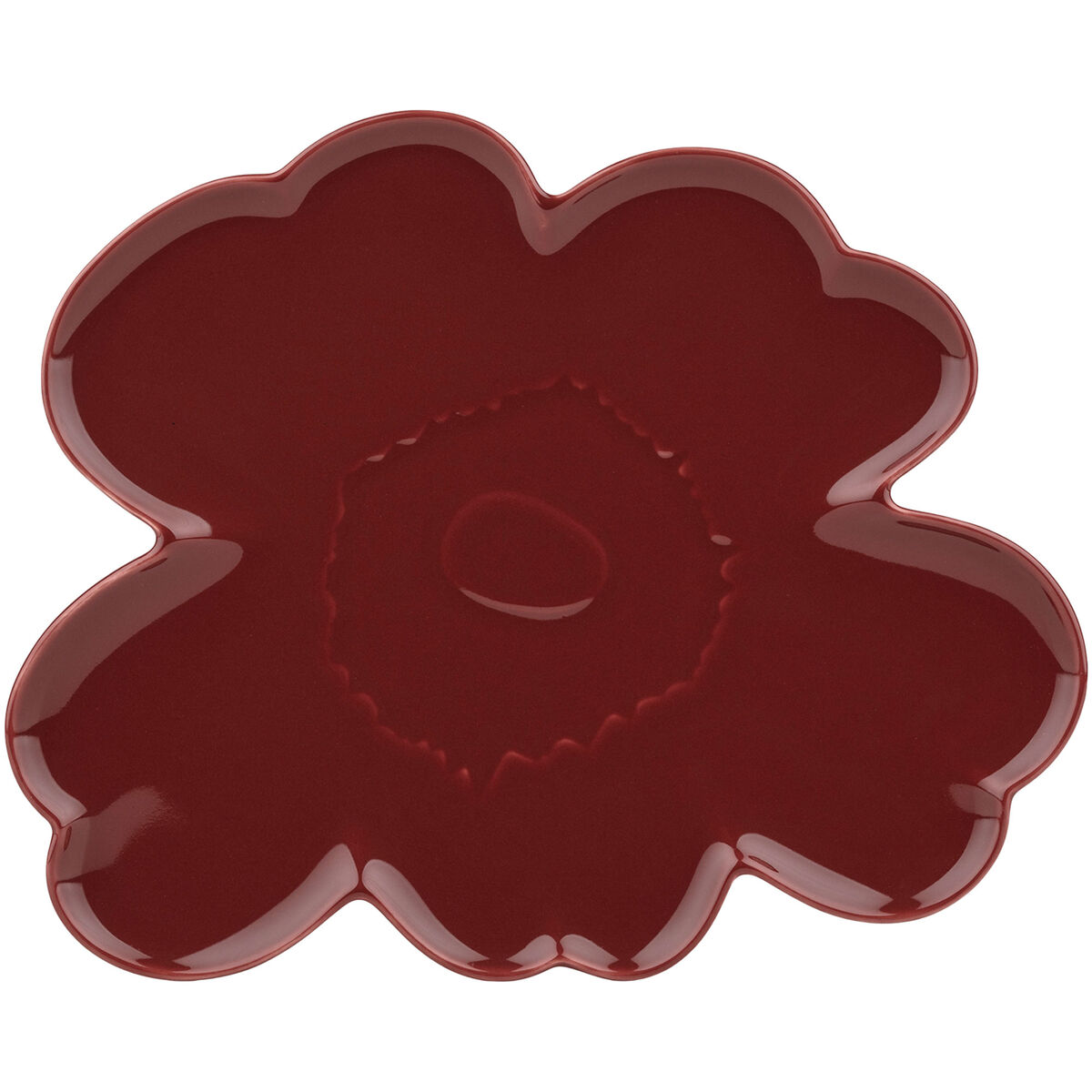 Marimekko Unikko Shape tallerken/serveringsfat 32 cm, burgunder