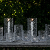 Ljuslykta 15 cm, mönstrat glas