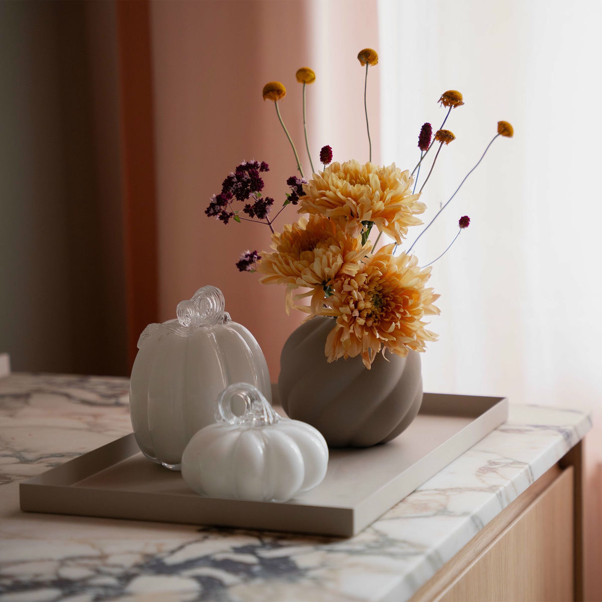Twist Ball vase 12 cm, sand