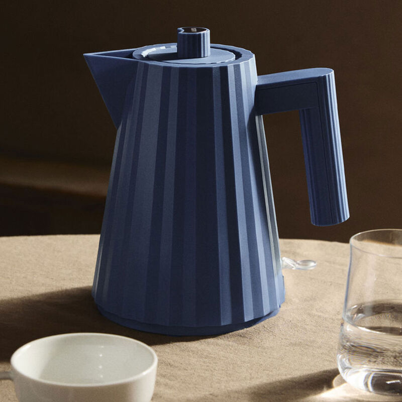 Plissé elkedel 1 liter, blå