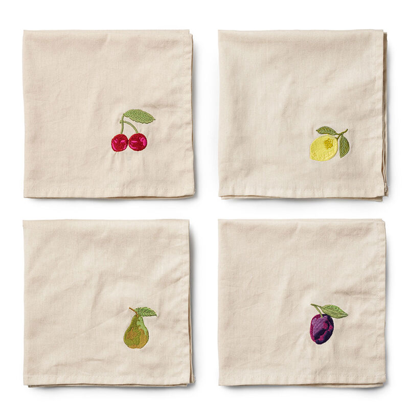Midnatt Tutti Frutti serviett 40×40 cm 4-pakning, beige