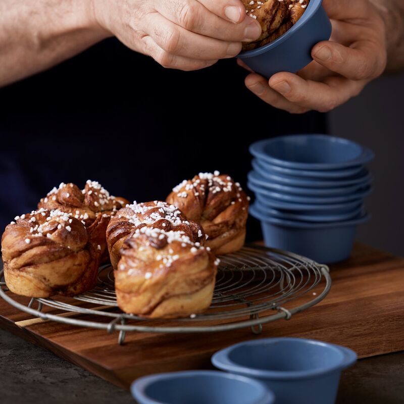 Pecan cupcakeform 9x4 cm, 6 stk, indigo