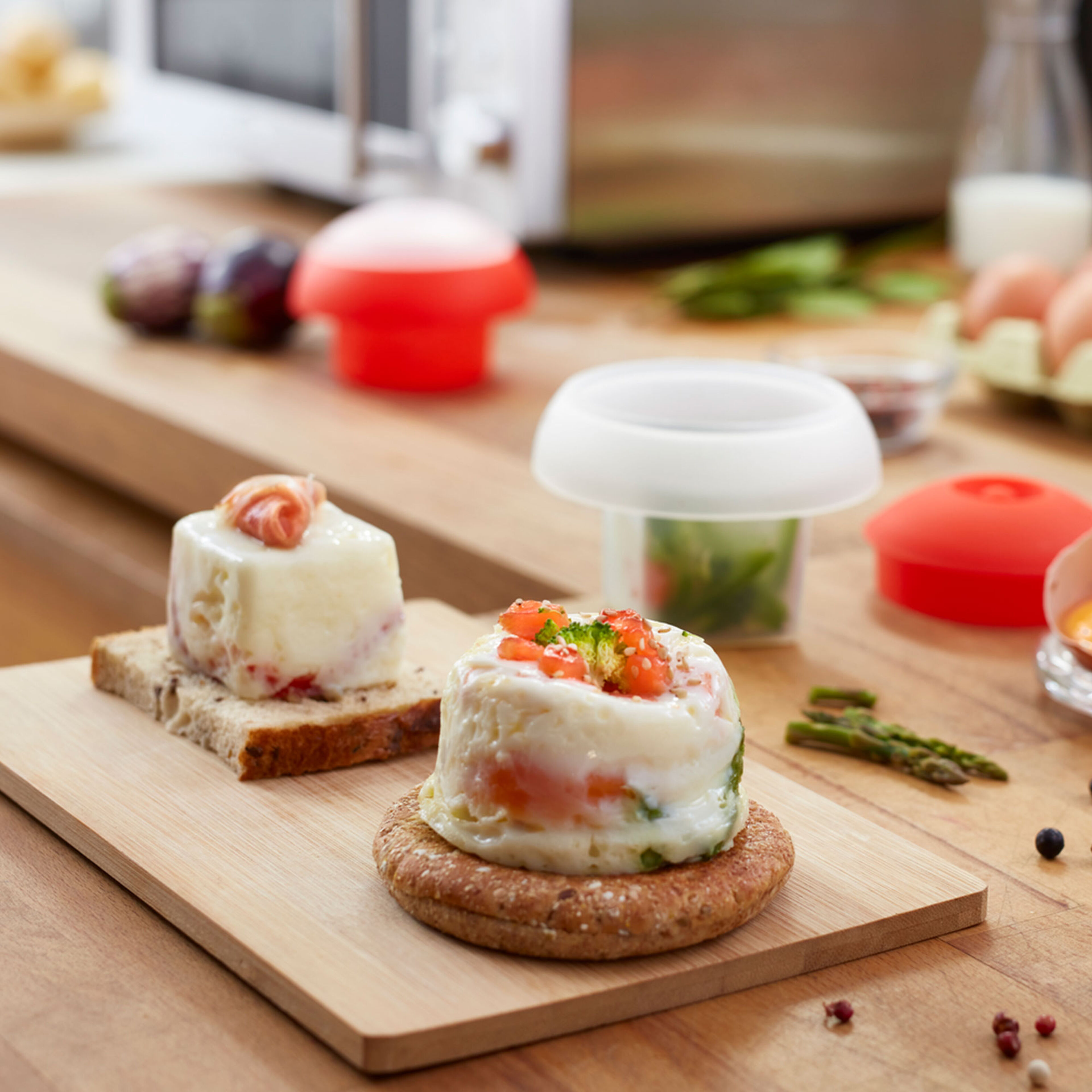 Äggpocherare set, röd