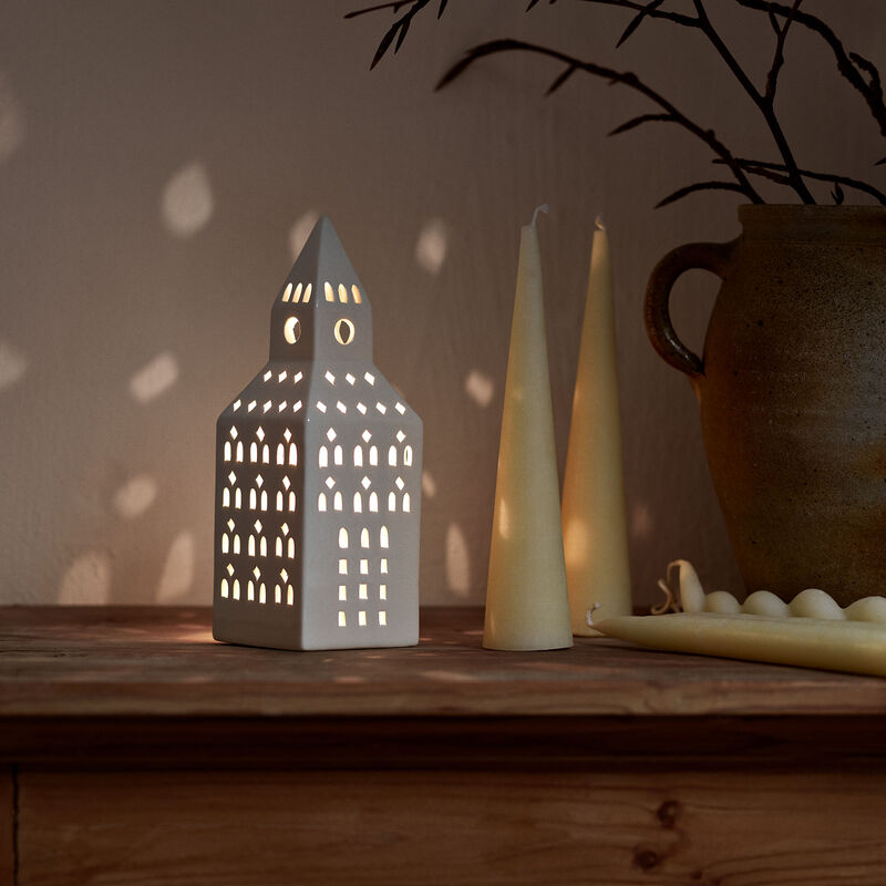 Urbania Church Tower kynttilälyhty 20 cm, valkoinen