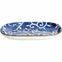 Blue Karakusa oval tallrik