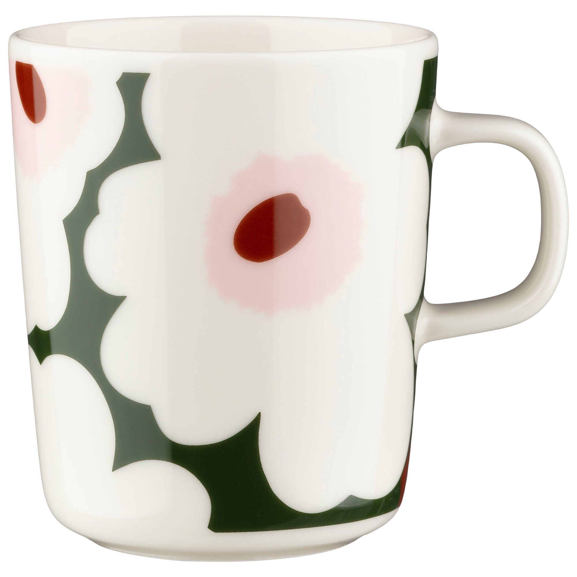 Unikko mugg 2,5 dl, vit/grön/rosa