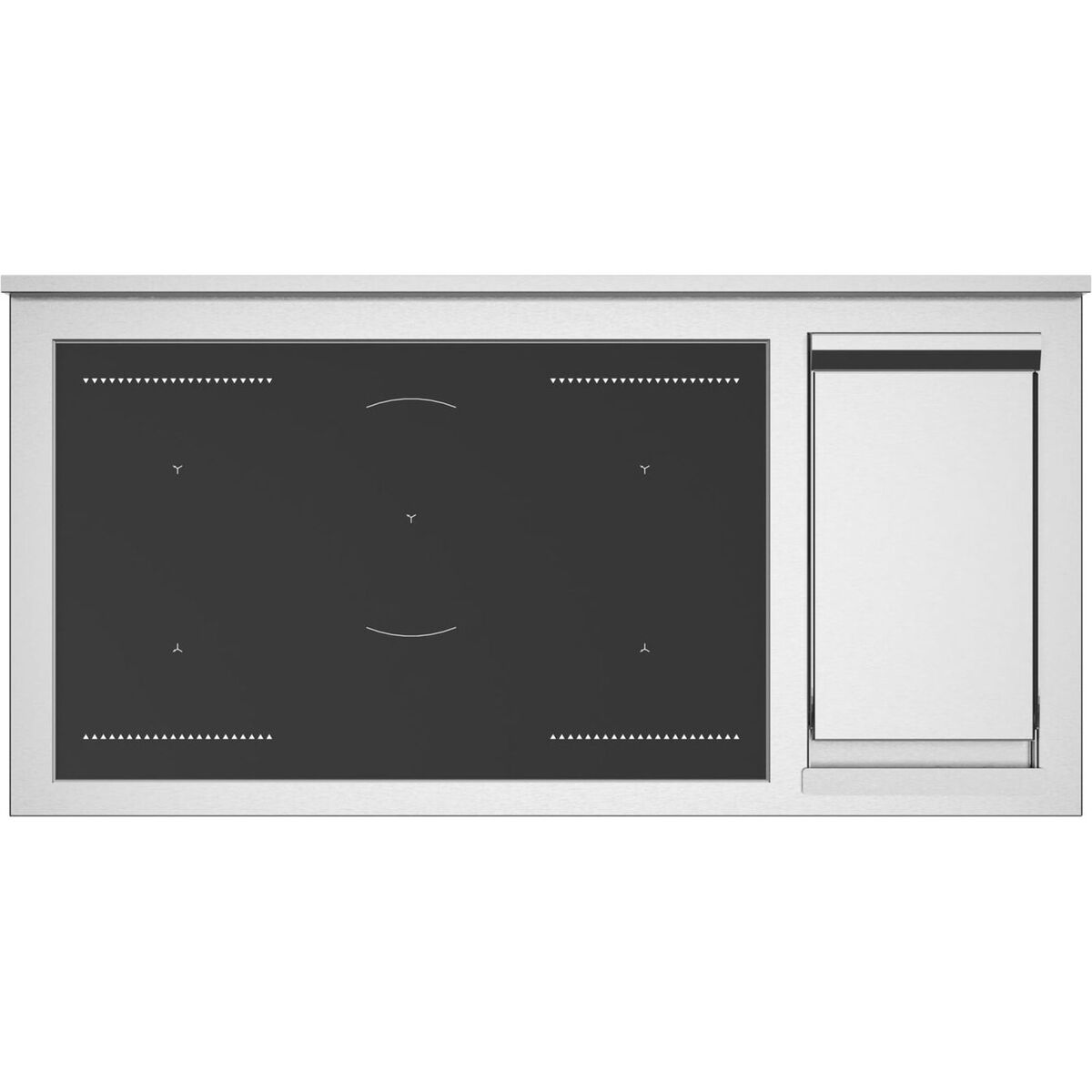 Heritage dubbelugn med induktionshäll & stekbord 120 cm, elfenbenshvid