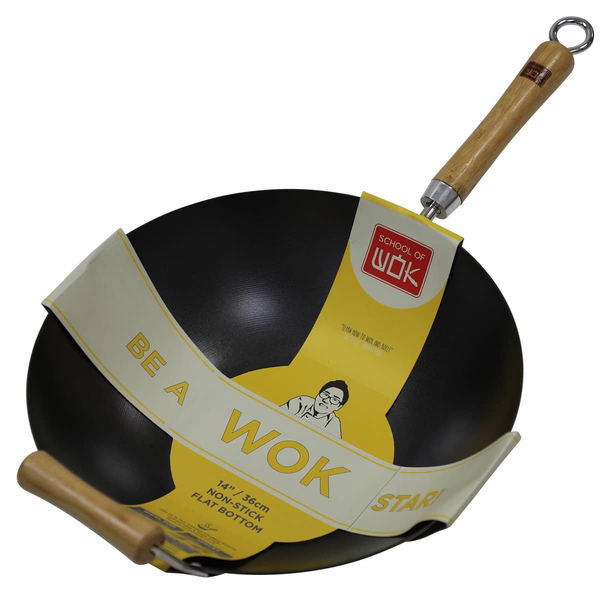 NS kullstål Wok, svart 36 cm.