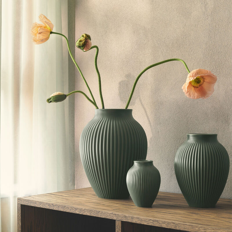Knabstrup Ripple Celadon Vase 27 cm, grønn