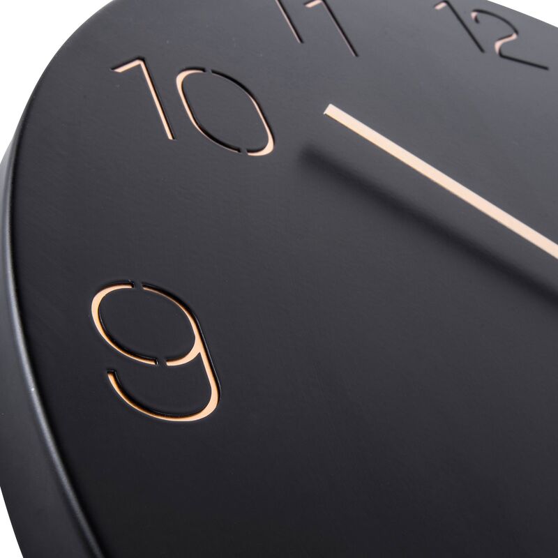 Charm Engraved Numbers väggklocka, svart