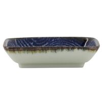Seigaiha Blue tallerken 9,5 x 7 cm, choku