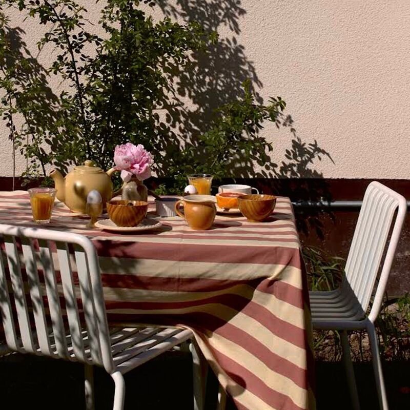 Irene dækkeserviet 330x145 cm, terrakotta/gul