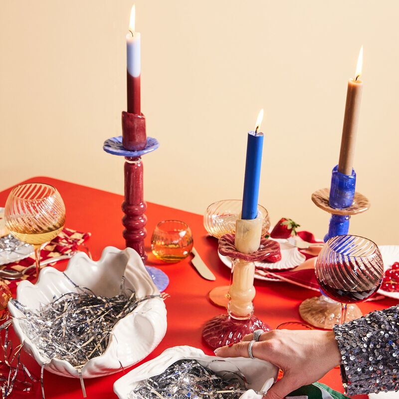 ljusstake 22 cm, beige