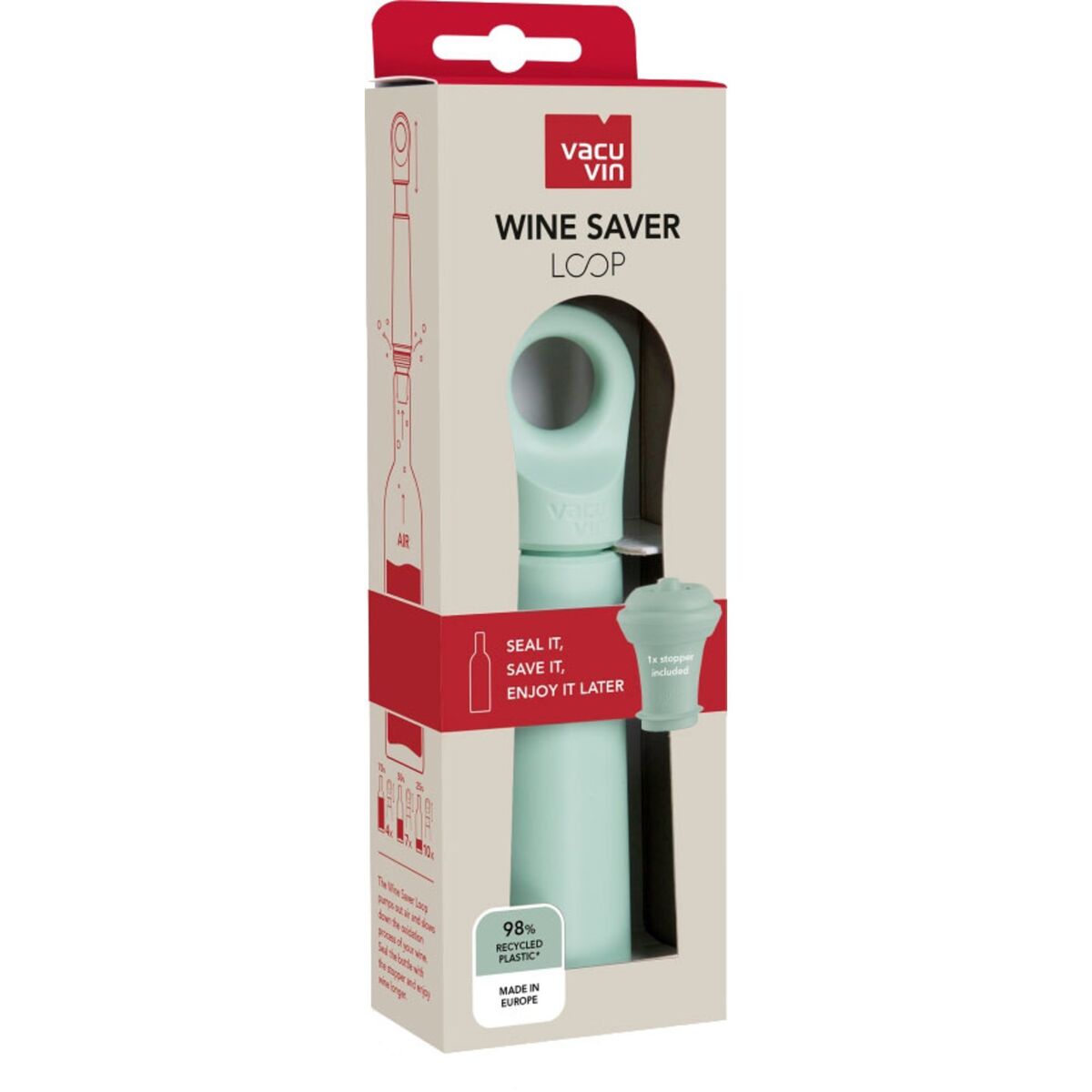 Wine Saver Loop vinpump, jade