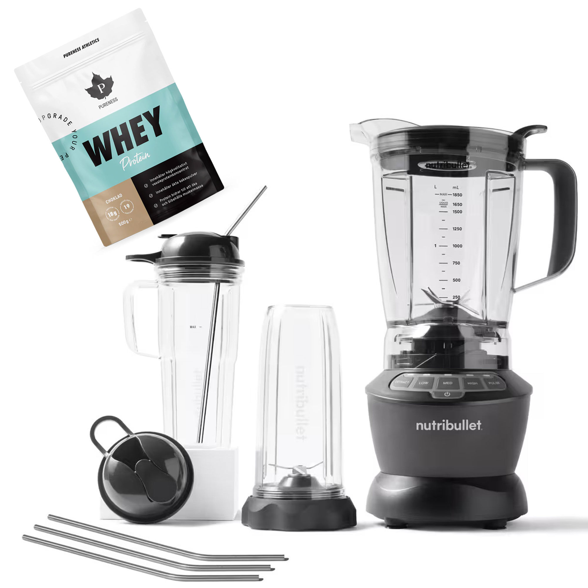 Combo NBF500DG personal blender med proteinpulver