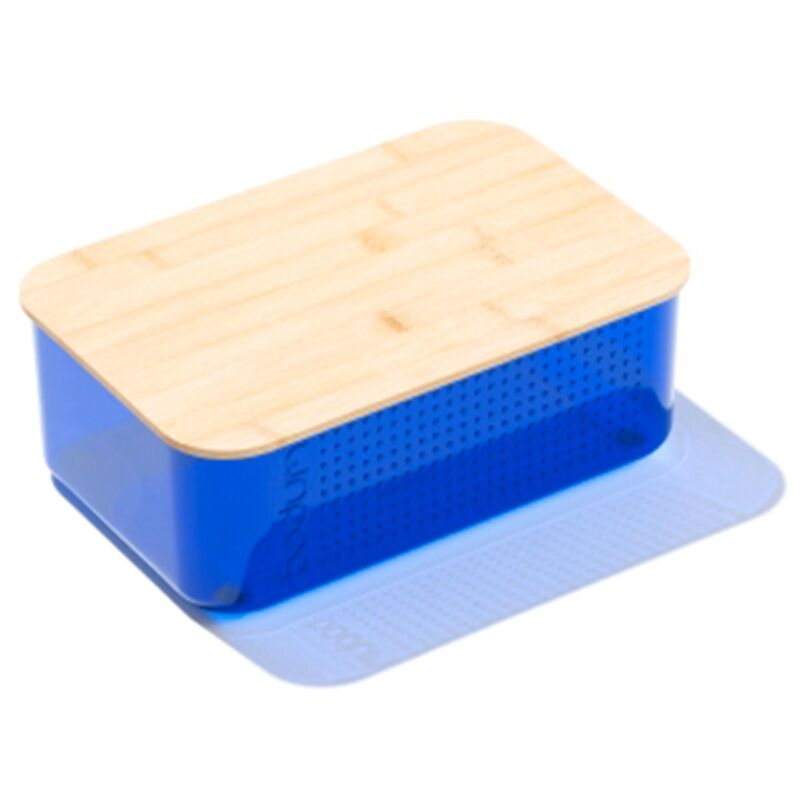 Leipälaatikko bambukannella pieni, sininen