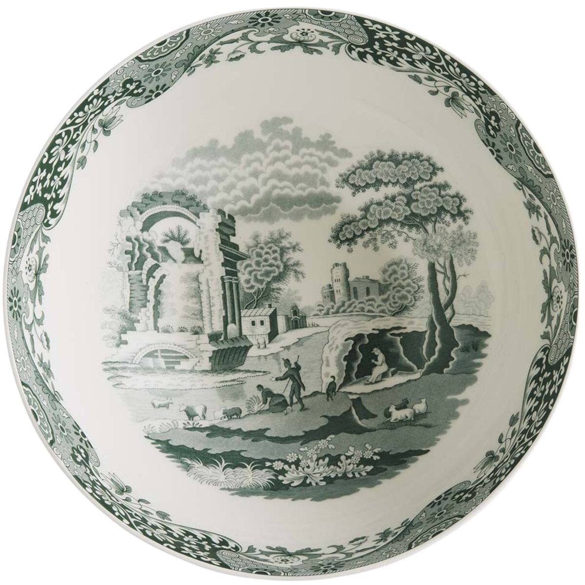 Heritage Green Italian serveringsskål 27,5 cm, grønn/hvit