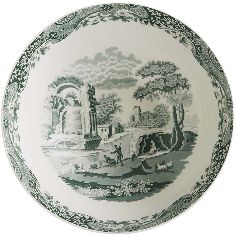 Heritage Green Italian serveringsskål 27,5 cm, grön/vit