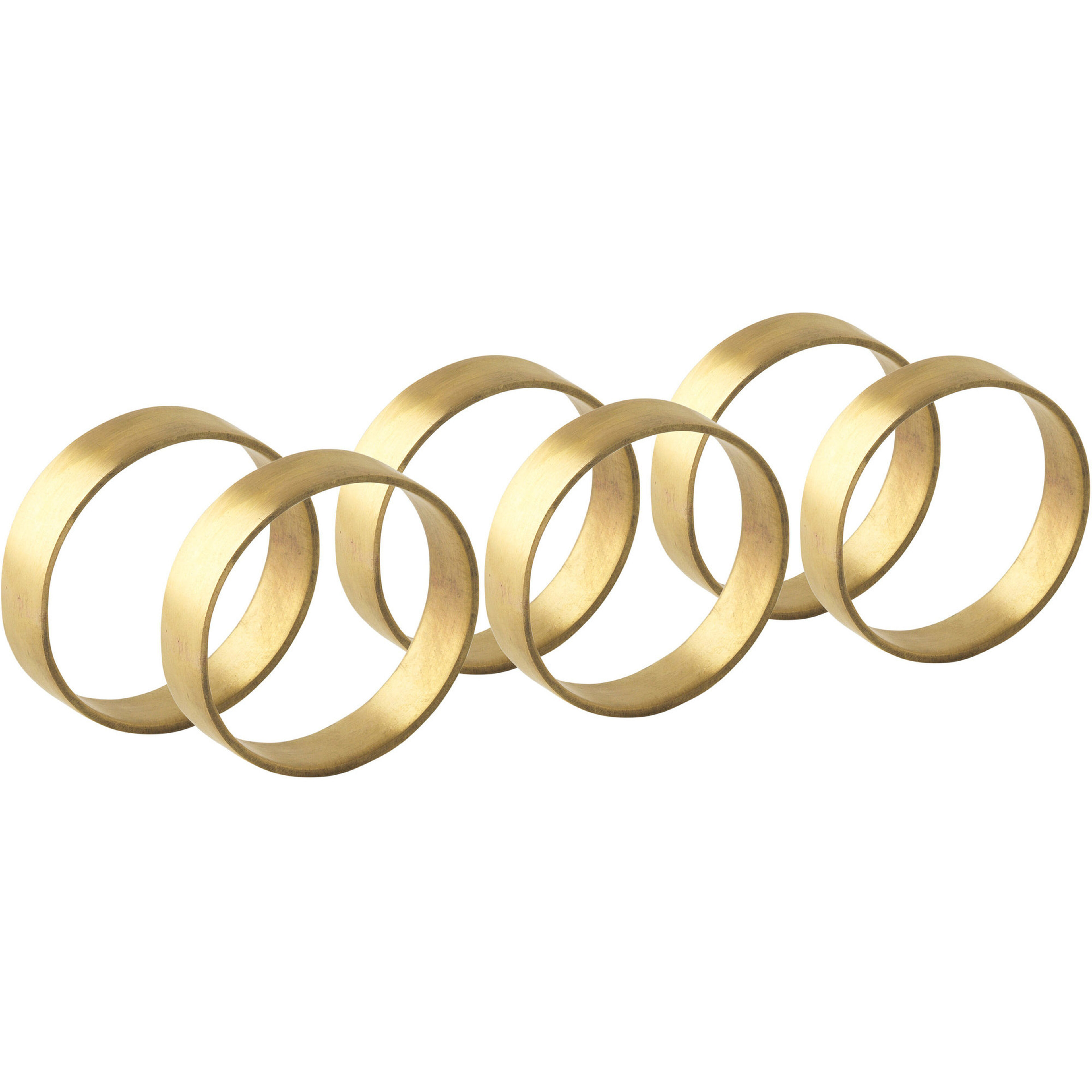 Servettringar i mässing, 6 st.