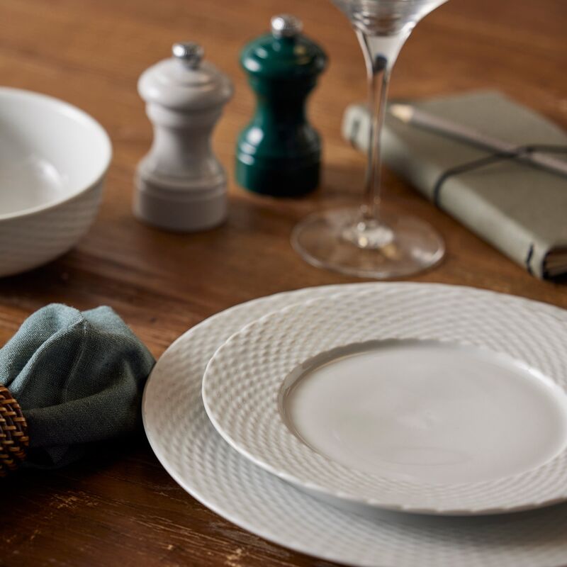 Basket tallerken 22 cm, ildfast porselen, hvit