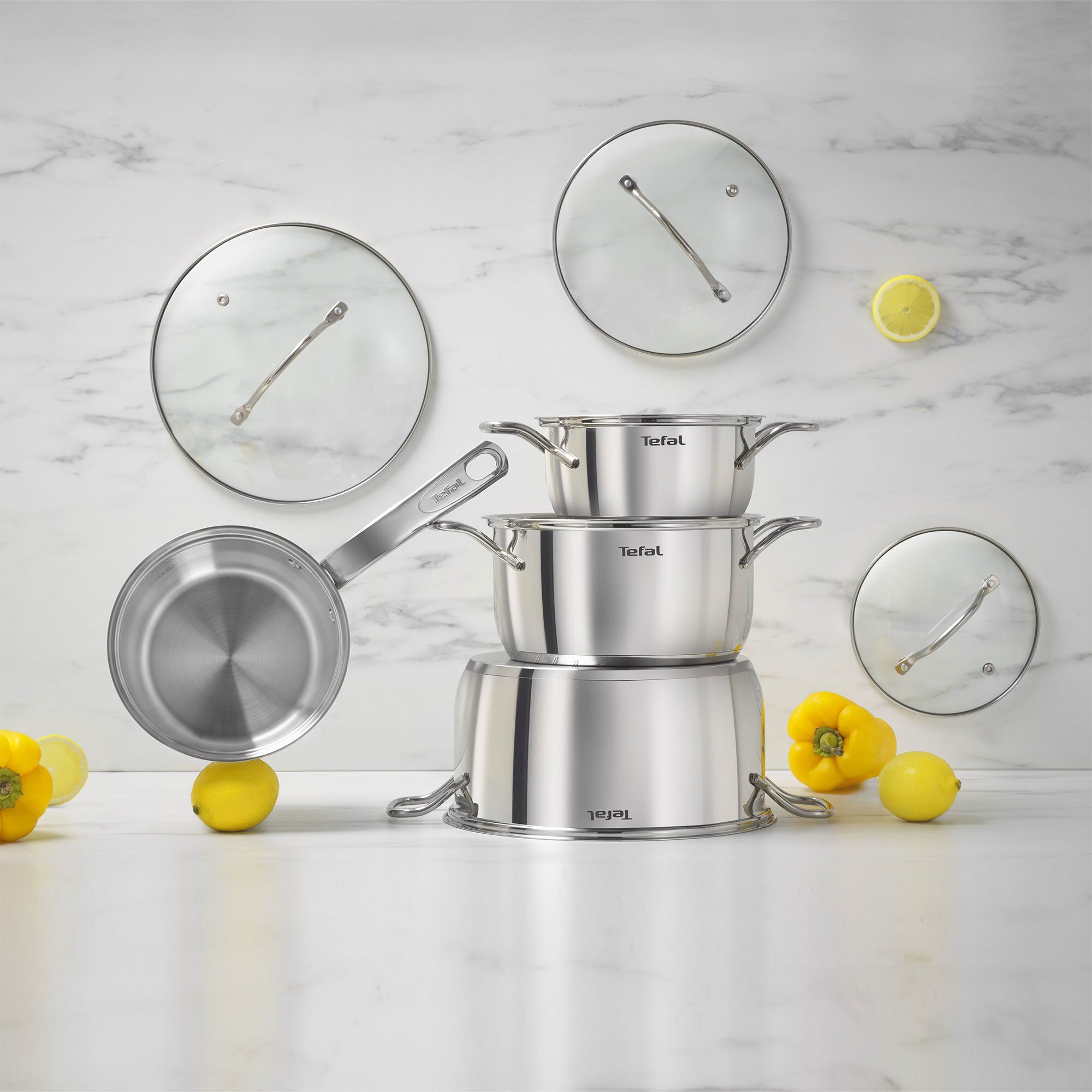 Alternativ bild 1 för Tefal Intuition grytset i rostfritt stål, 7 delar